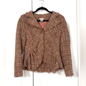 Anthropologie Brown Tweed Blazer